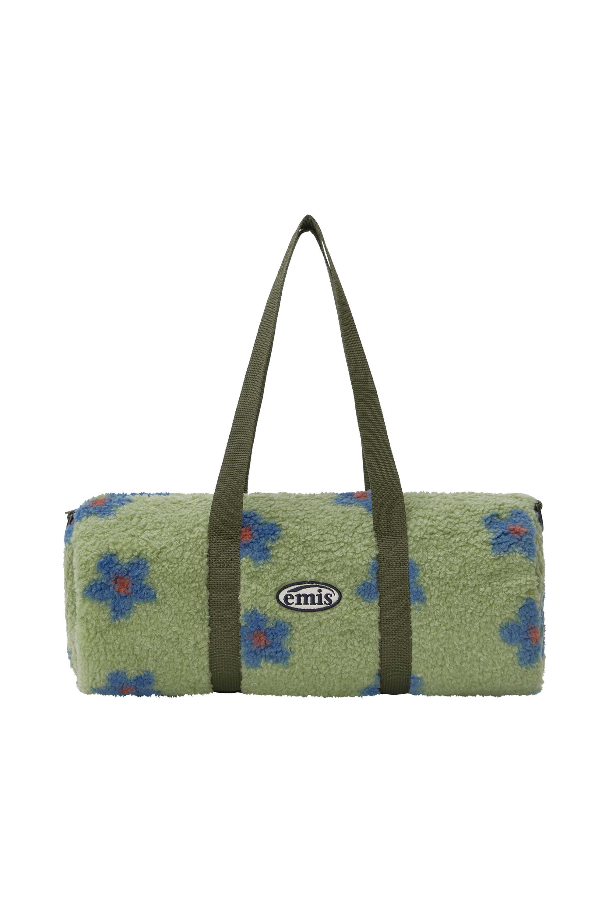 FLOWER BOUCLE CROSSED BODY BAG-GREEN
