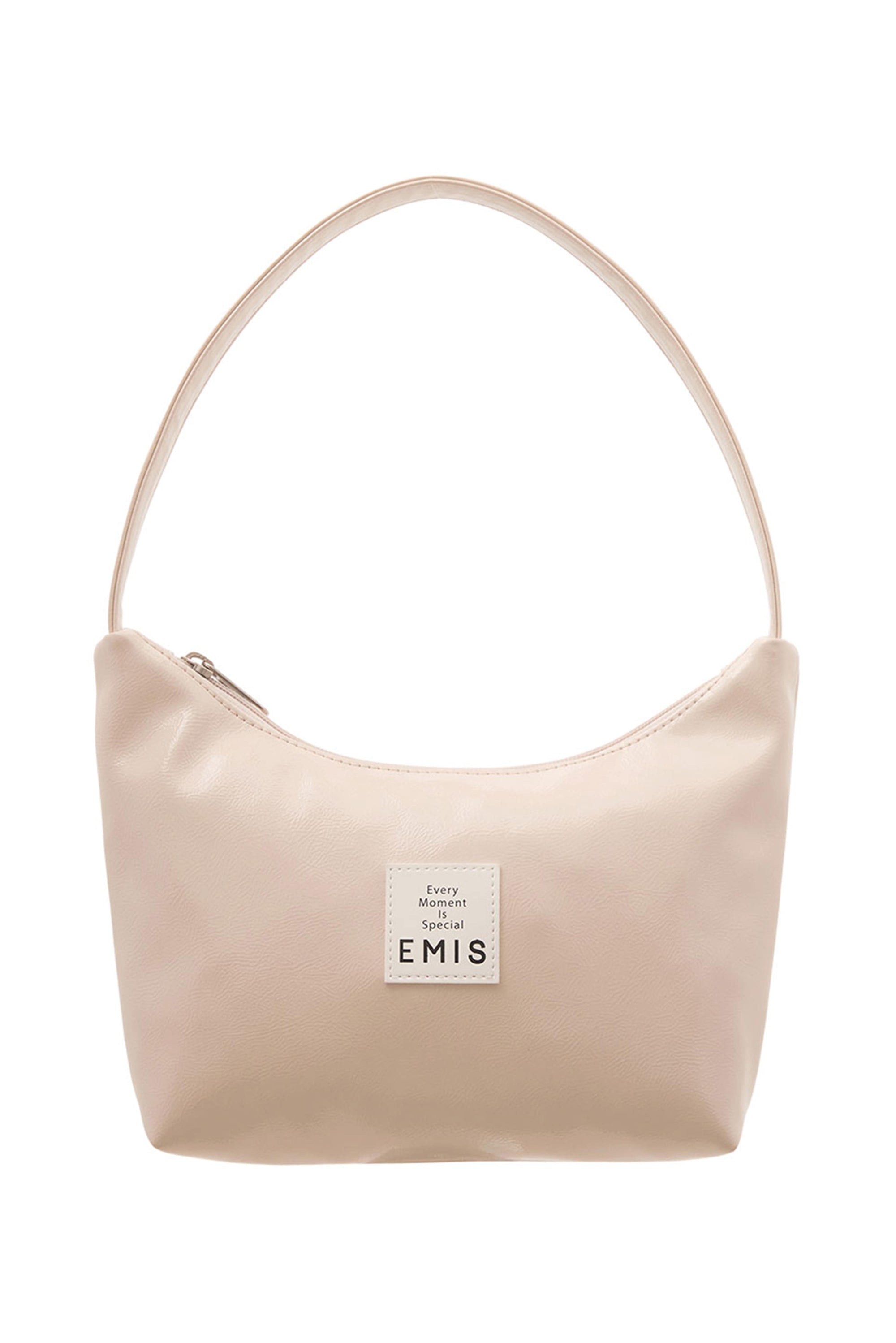 NEW ENAMEL HOBO BAG-CREAM