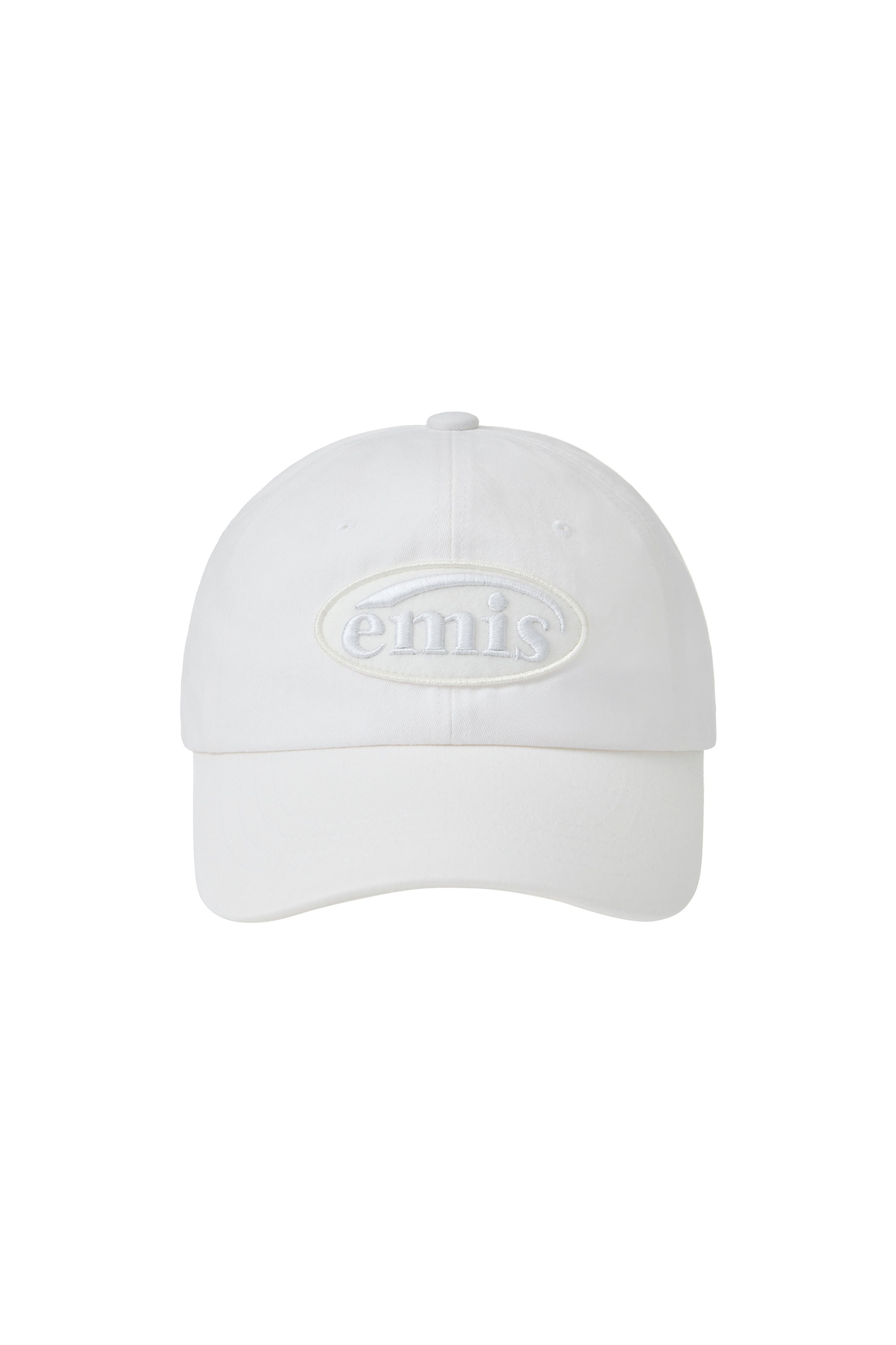 TONE ON TONE WAPPEN BALL CAP-WHITE