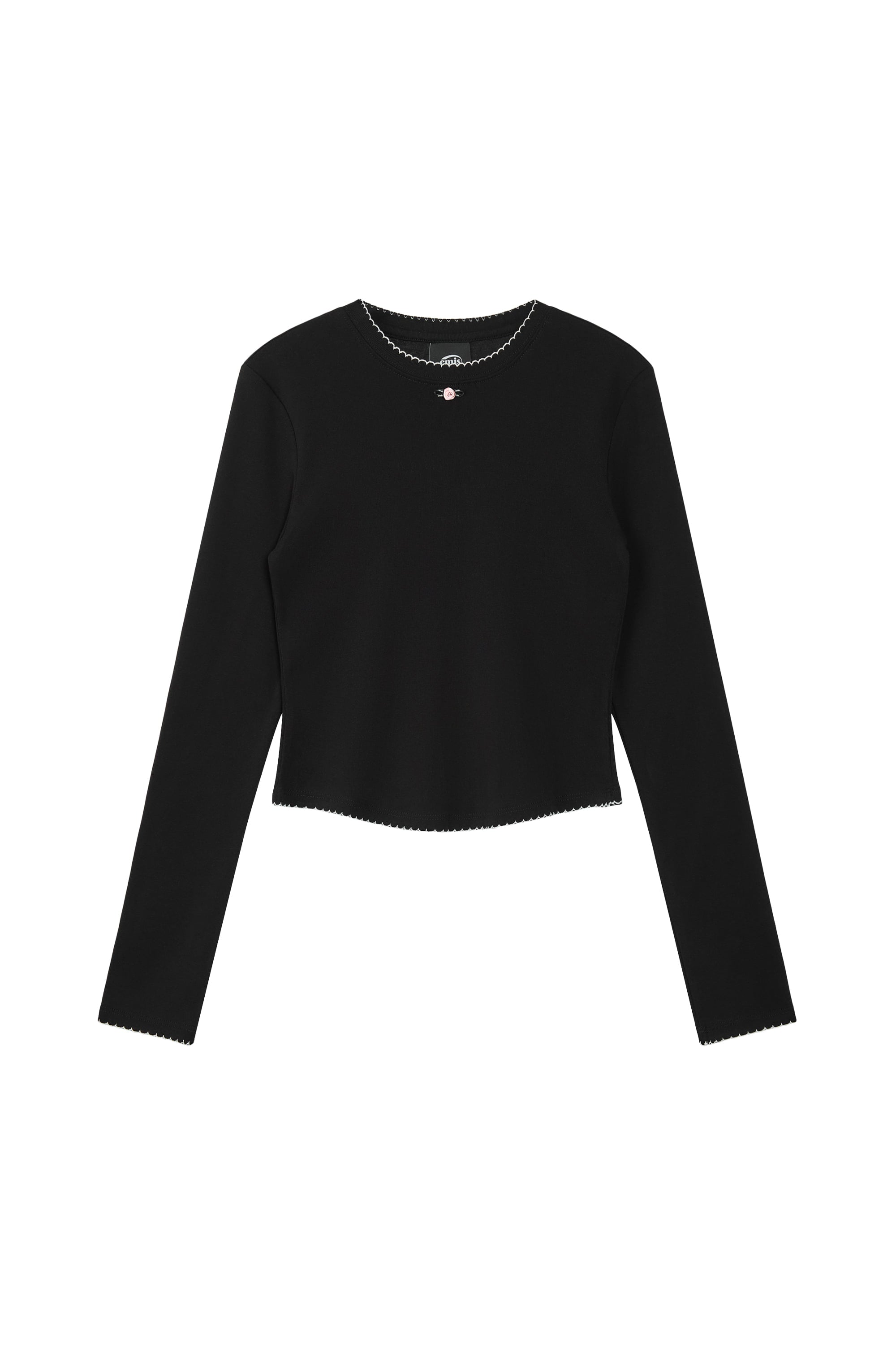 (WOMENS) MINI CORSAGE SLEEVE TOP-BLACK