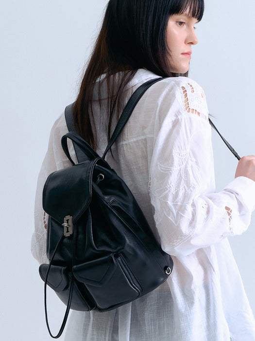 Occam Doux Double Pocket Backpack M Black