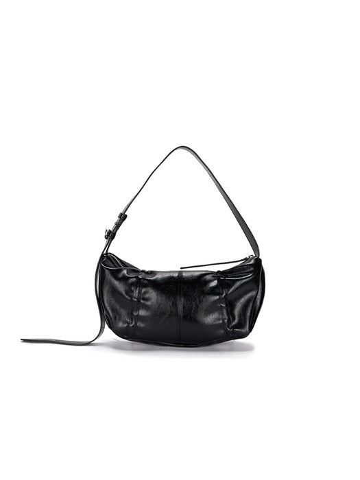 ★MATIN KIM ★HALF SHIRRING RIBBON ROUND BAG 1 HALF SHIRRING RIBBON ROUND BAG IN BLACK – ETA SEOUL