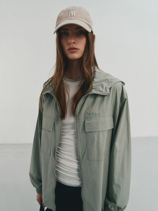 UNISEX HOODED WIND BREAKER MINT_UDJU4A113E1