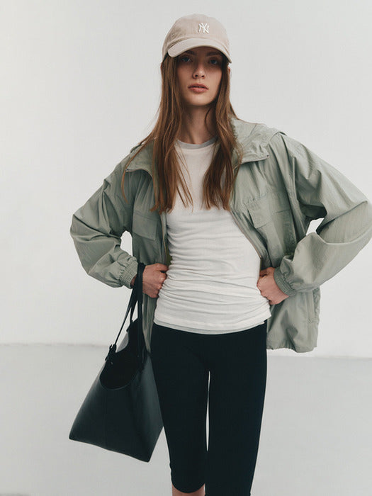 UNISEX HOODED WIND BREAKER MINT_UDJU4A113E1