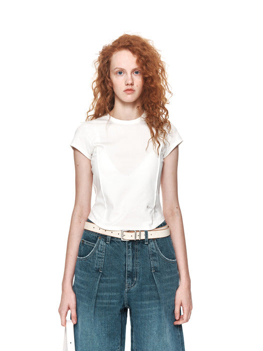 SLIM LINE HALF TOP IN WHITE