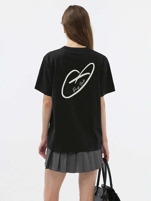 UNISEX HEART D LOGO T-SHIRT BLACK_UDTS5B140BK