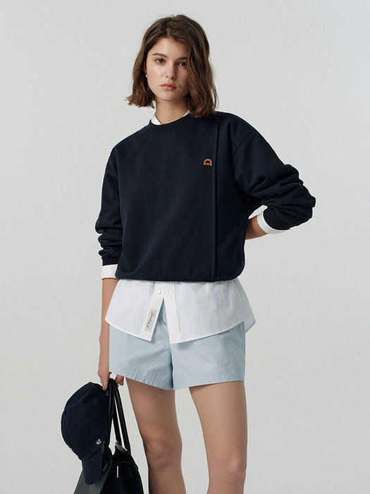 UNISEX DUNST LOGO CREASE SWEATSHIRT FRENCH NAVY_UDTS5A103N2