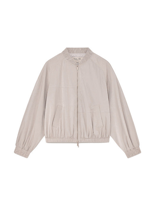 WASHED VOLUME BOMBER JUMPER IN LIGHT PINK