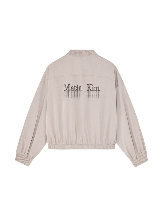 WASHED VOLUME BOMBER JUMPER IN LIGHT PINK