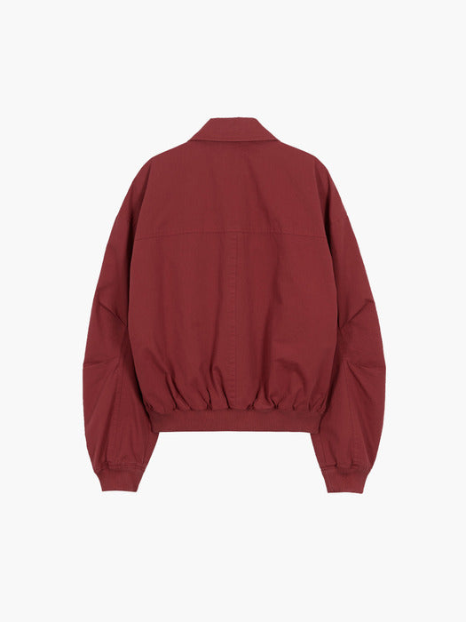 WASHED COTTON BOMBER JACKET_red