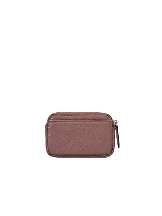 Perfec Compact Key Holder Card Wallet — Latte Pink