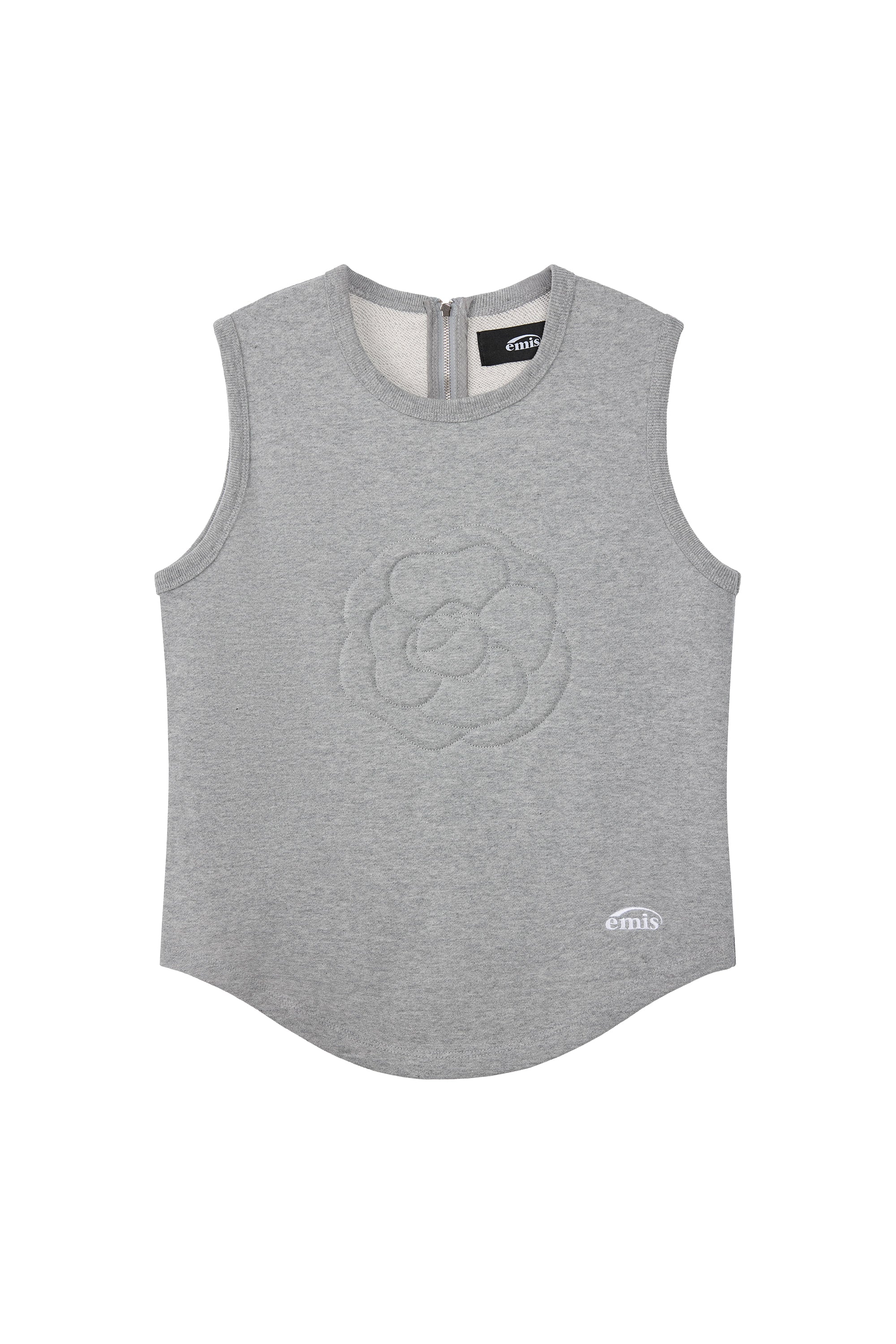 (WOMENS) ROSE SWEAT SLEEVELESS TOP-MELANGE GRAY