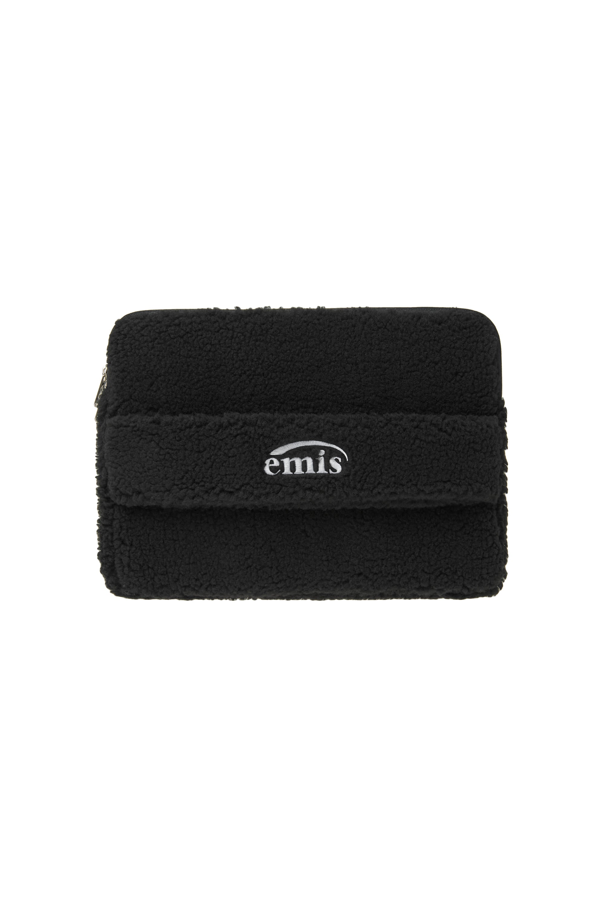 SHEARLING LAPTOP POUCH-BLACK