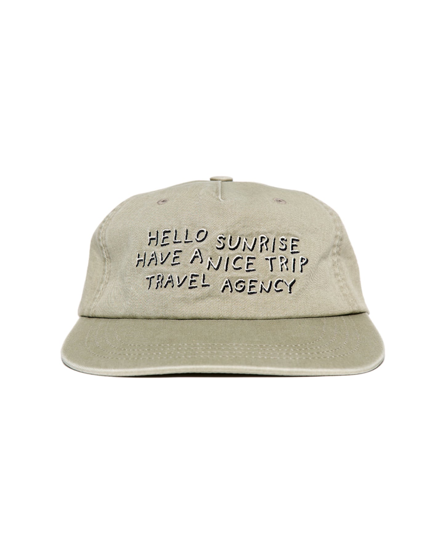 Washed Doodle Typo 5Panel Cap_Khaki