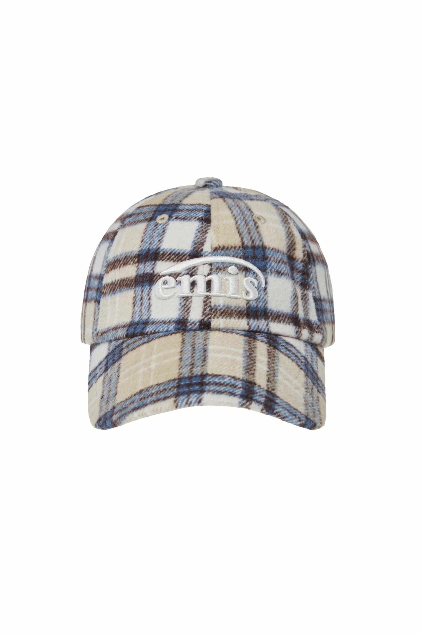 MULTI COLOR CHECK BALL CAP-BEIGE