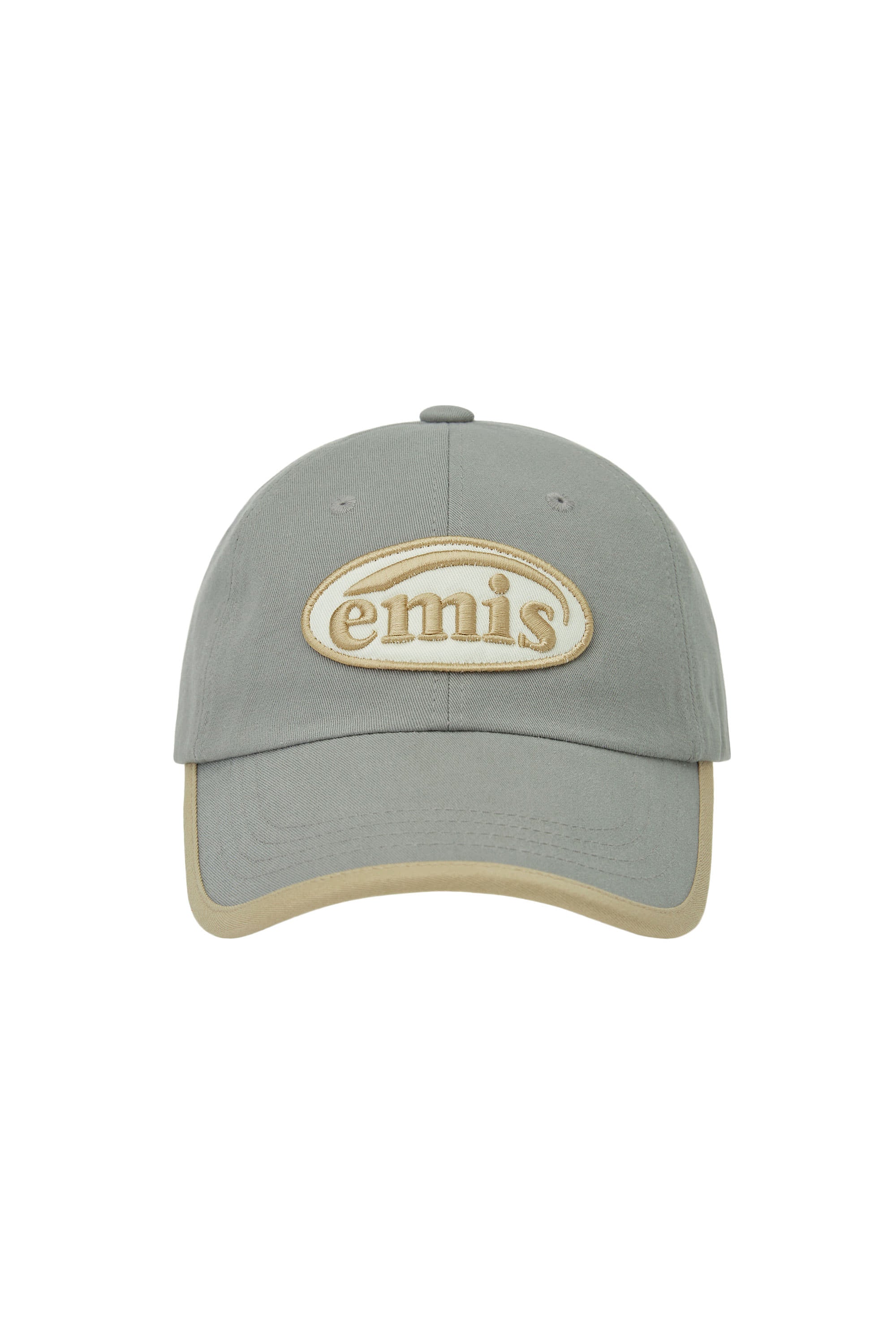 BEIGE TRIMMING BALL CAP-GRAY
