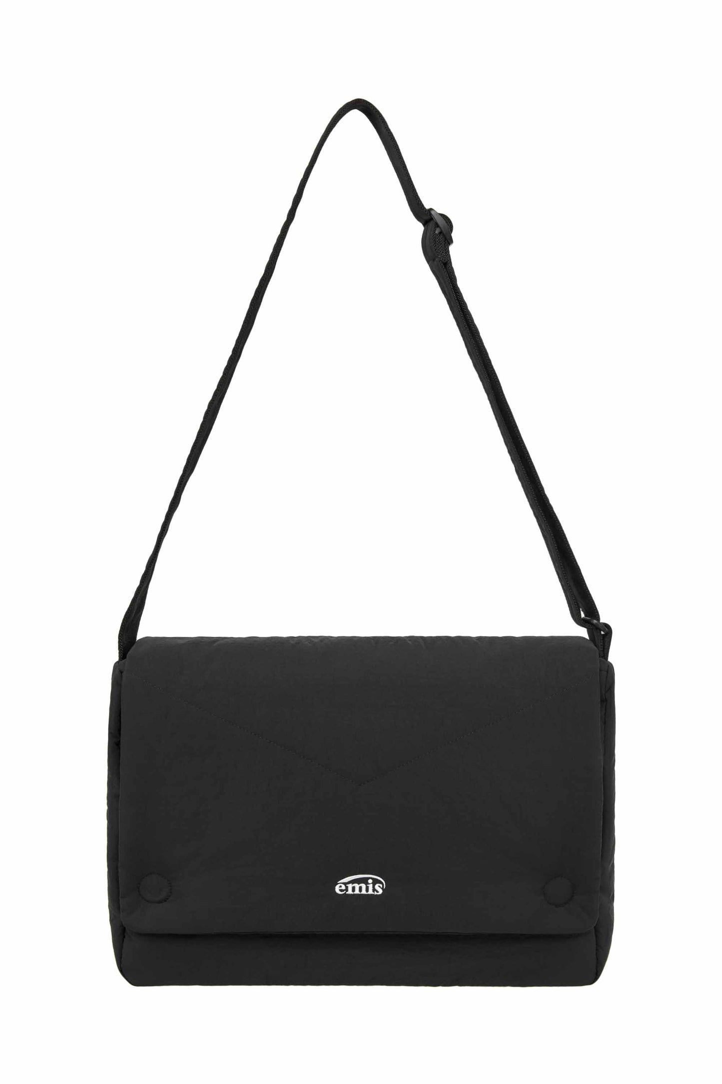 NYLON PADDED CROSSBODY BAG-BLACK