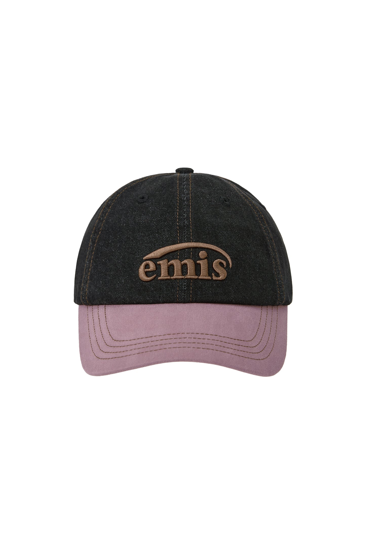 WASHED DENIM BALL CAP-GRAY/PINK