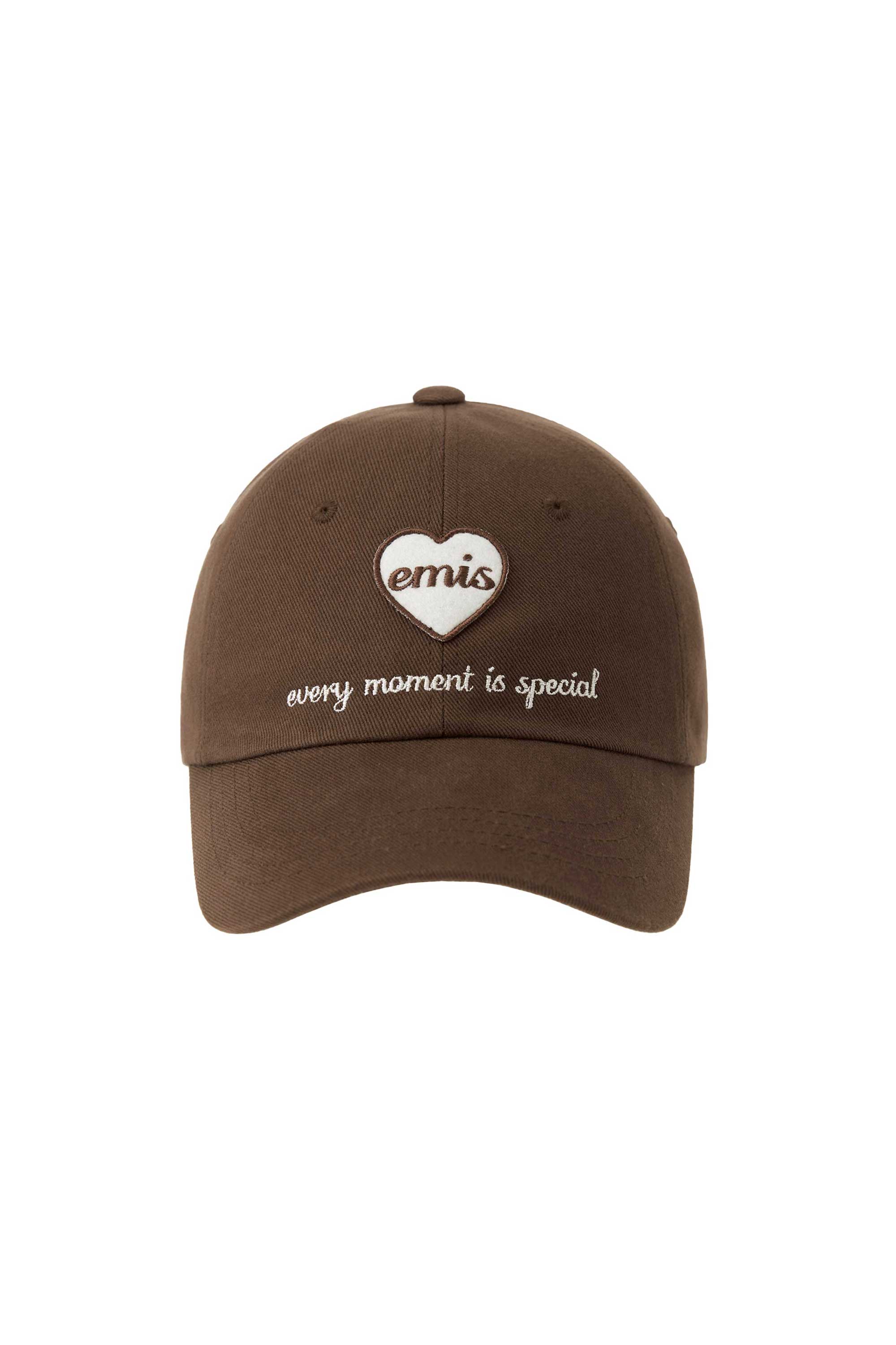 HEART WAPPEN BALL CAP-BROWN