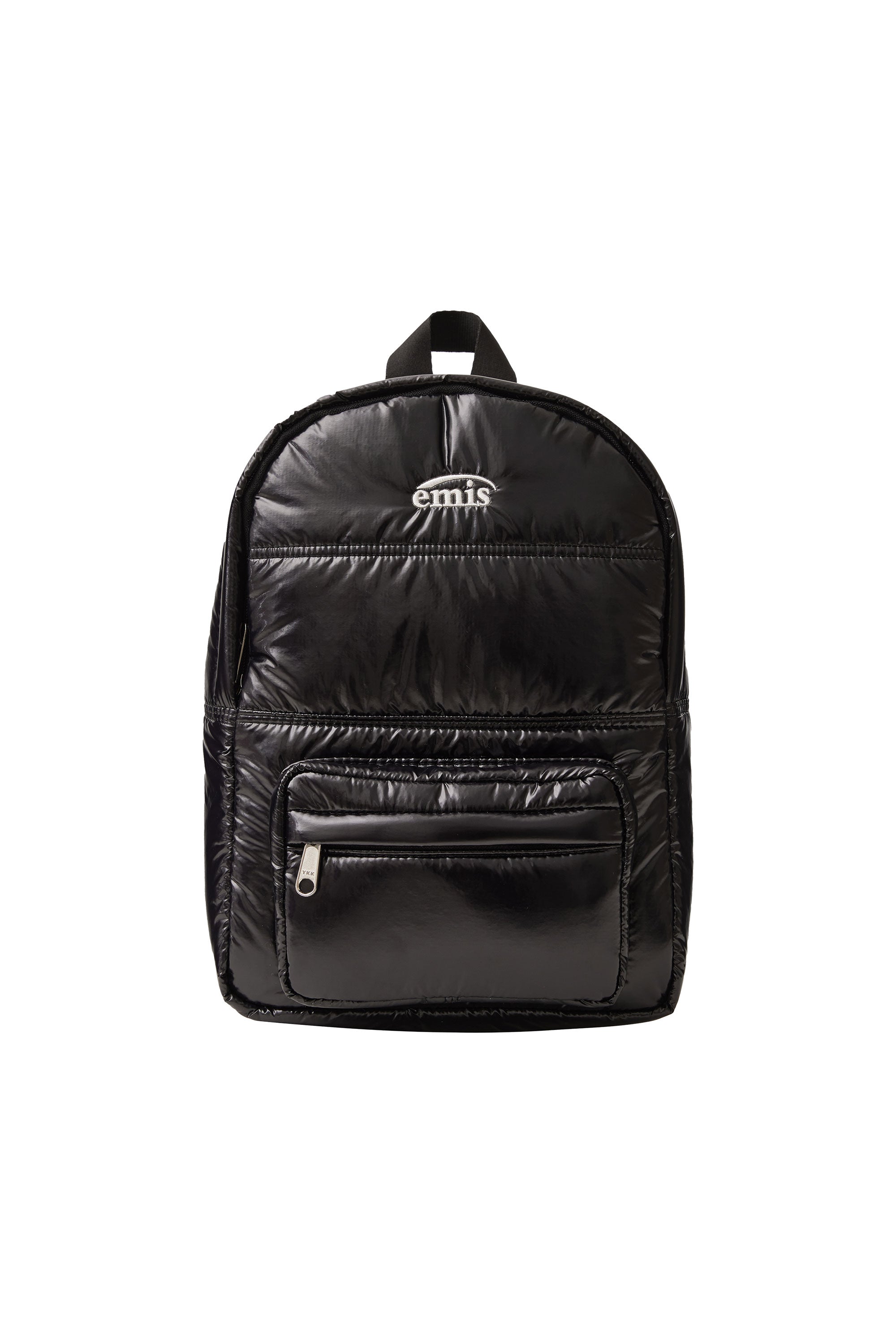 GLOSSY PADDED MINI BACKPACK-BLACK