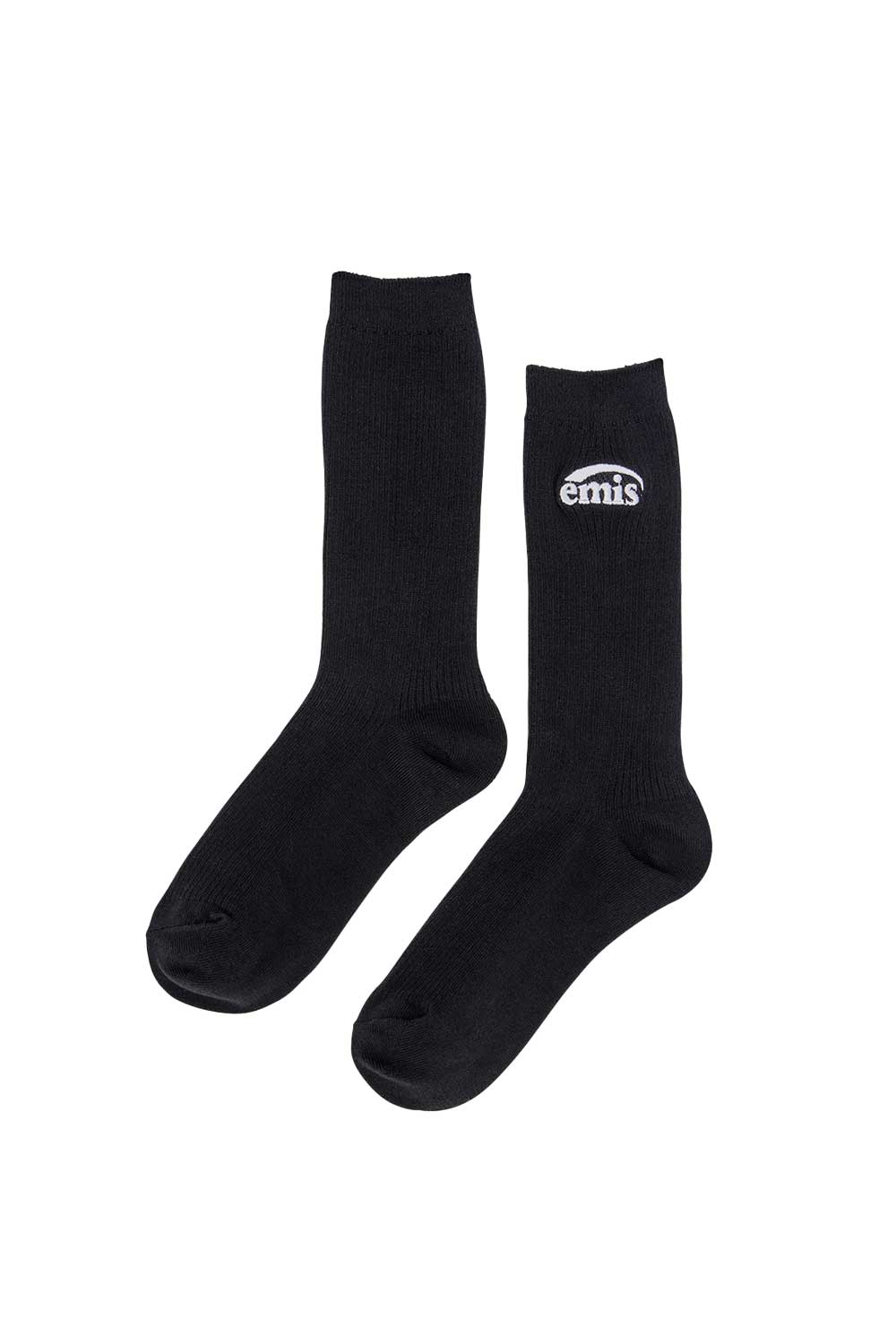 (WOMENS) NEW LOGO STITCH SOCKS-BLACK