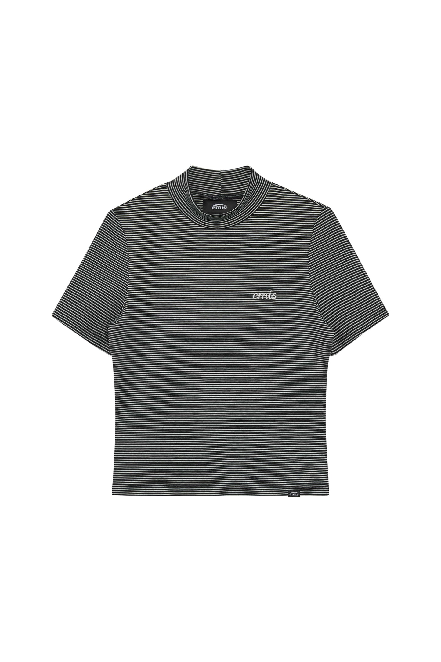 (WOMENS) STRIPE T-SHIRT-BLACK