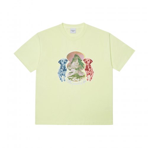 DALMATIAN SHORT SLEEVE T-SHIRT LIGHT YELLOW