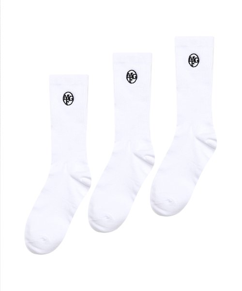 3PACK EMBROIDERY SOCKS WHITE