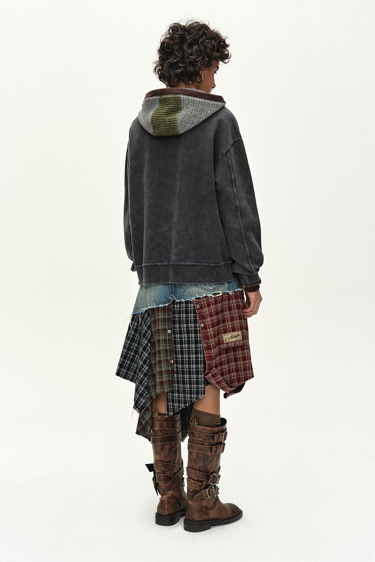 Andersson Bell Denim Combination Shirt Patchwork Skirt