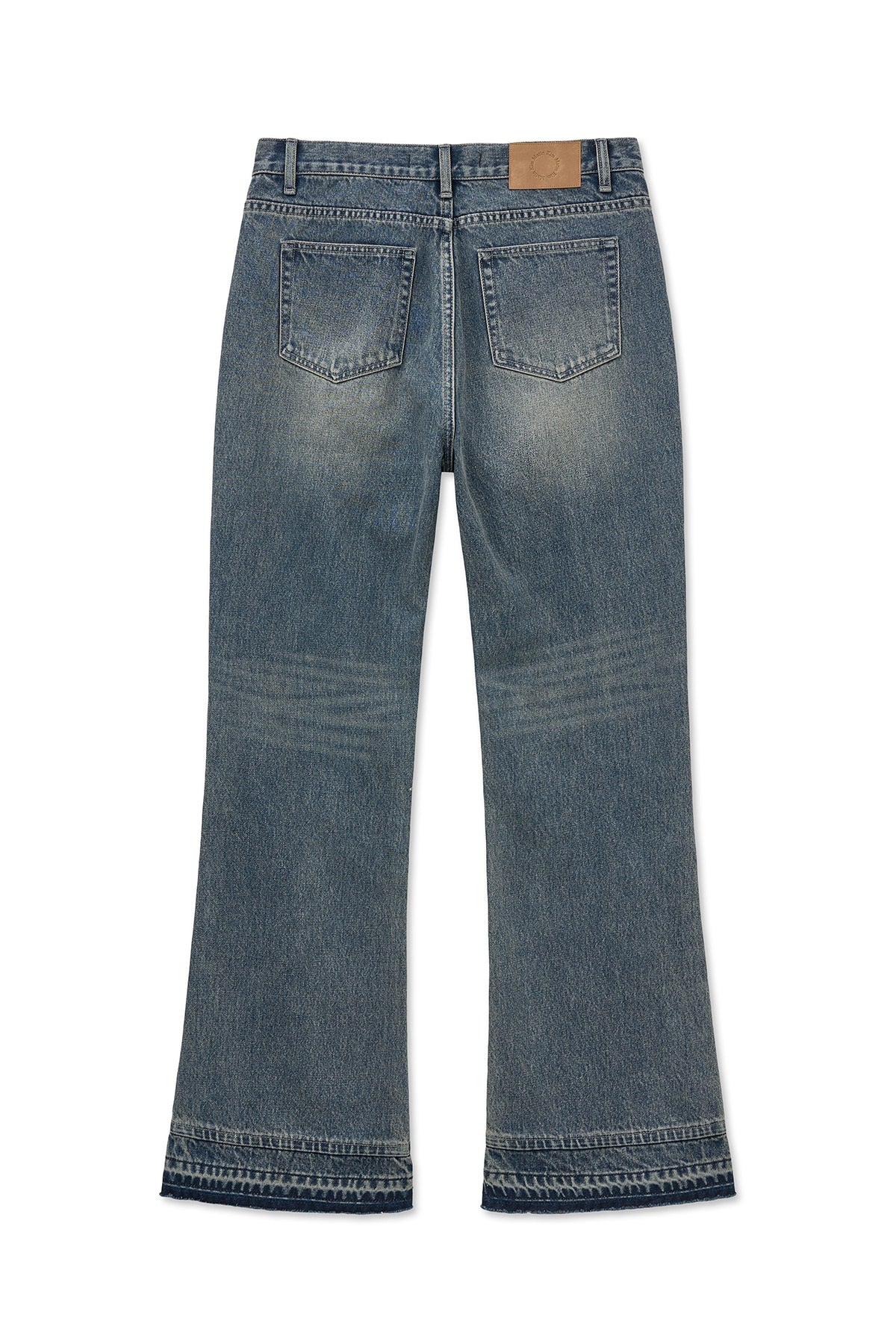 [matinkim] WASHED FLARE DENIM PANTS FOR MEN IN LIGHT BLUE