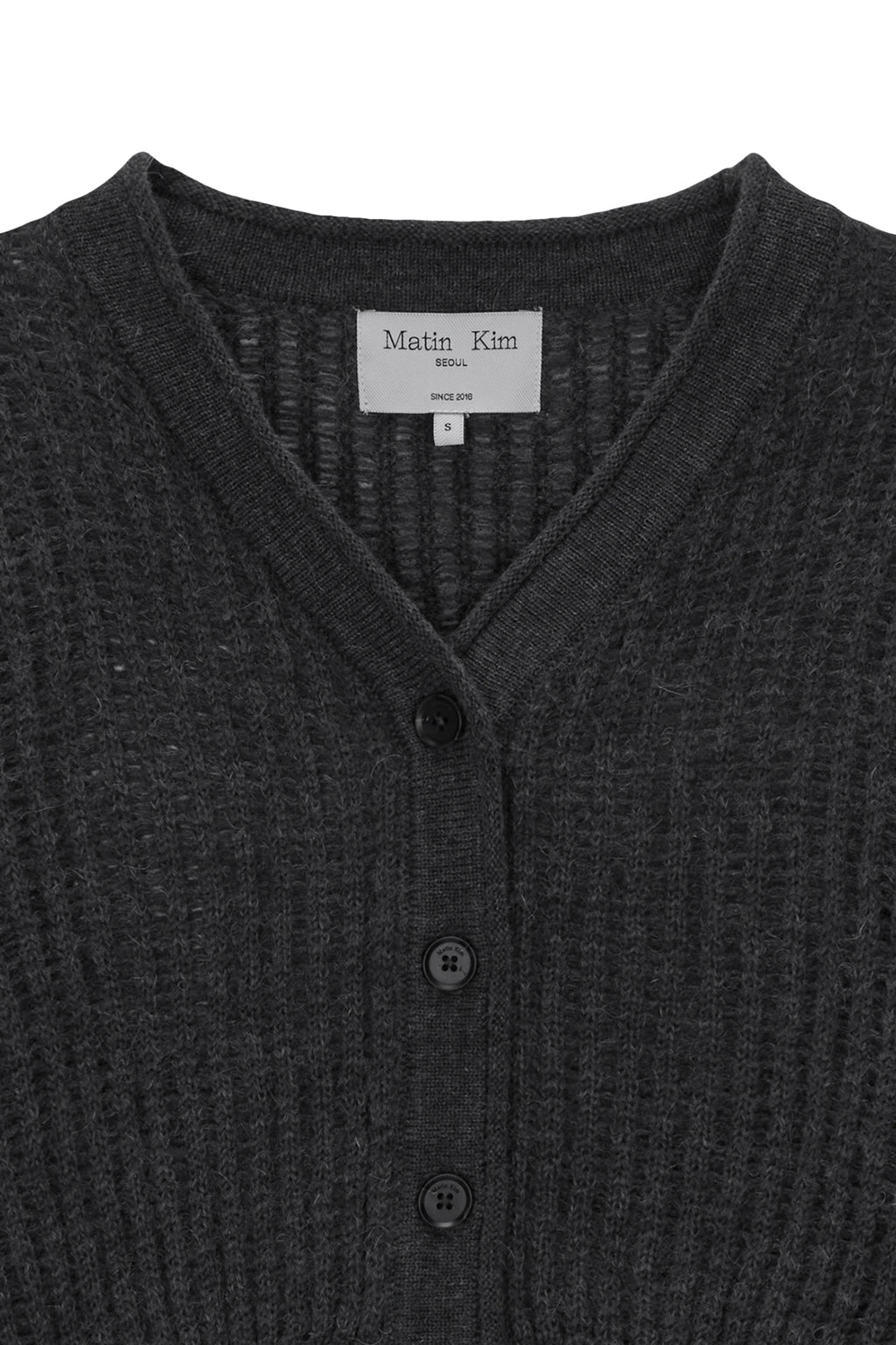 [matinkim] HAIRY CROCHET CROP CARDIGAN FOR WOMEN IN GREY