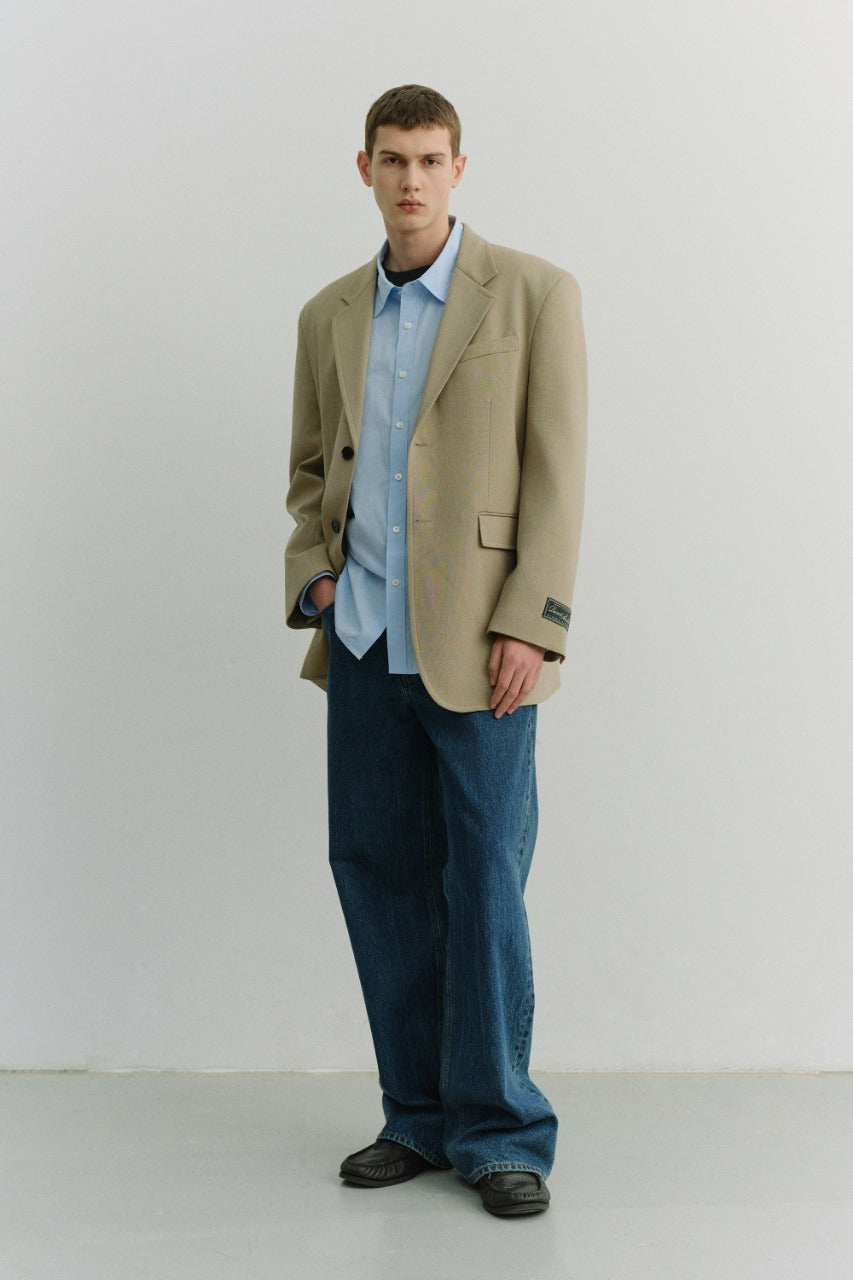 Dunst Unisex Oversized Wool Blazer Camel Beige