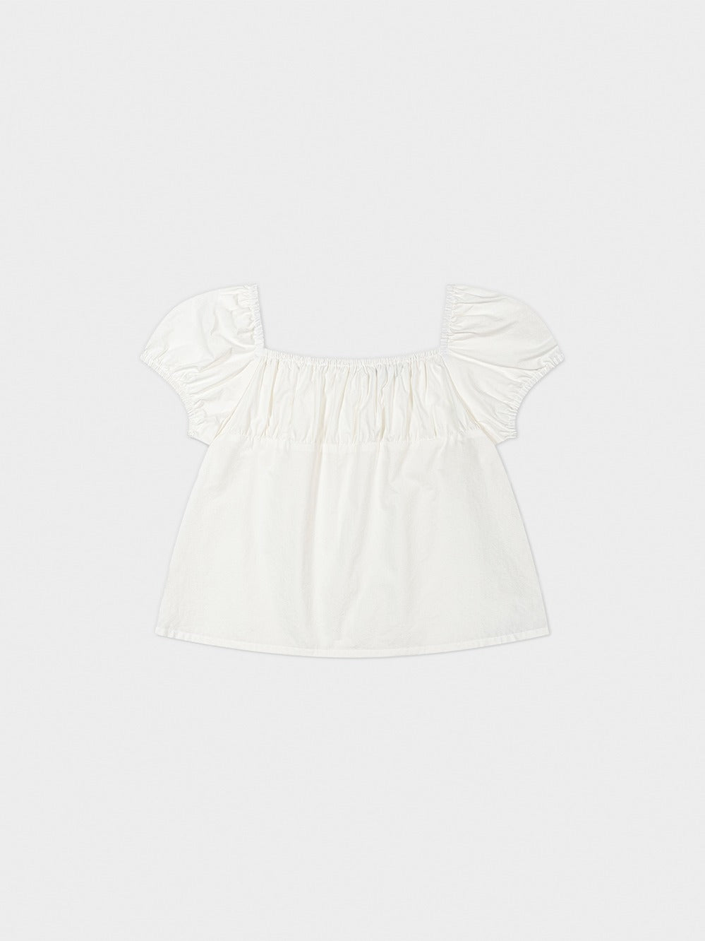 Low Classic Shirring Cotton Top Off White