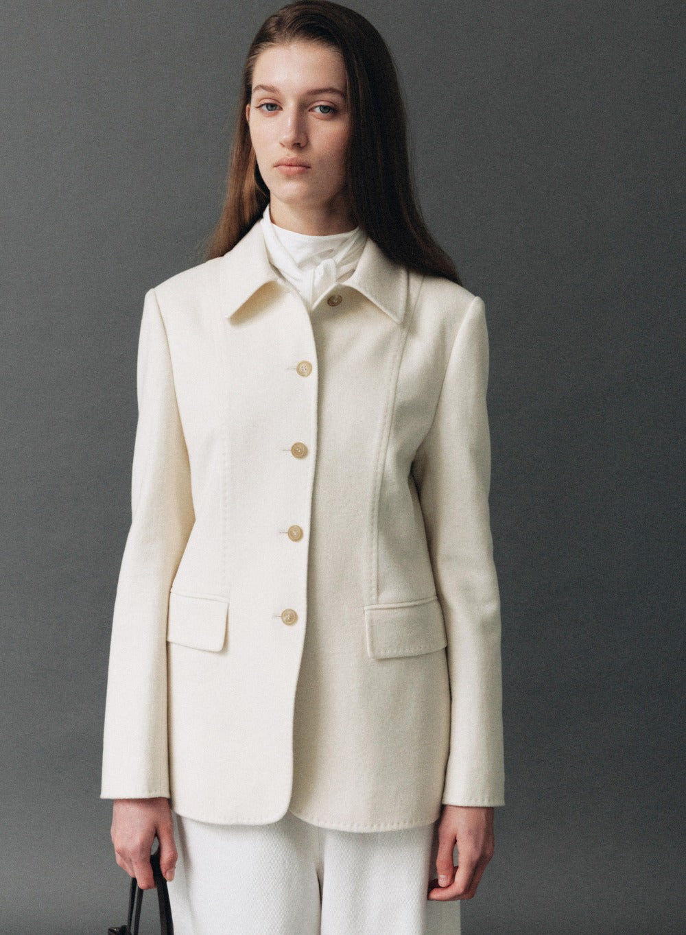 Kindersalmon Maja Cashmere Jacket White