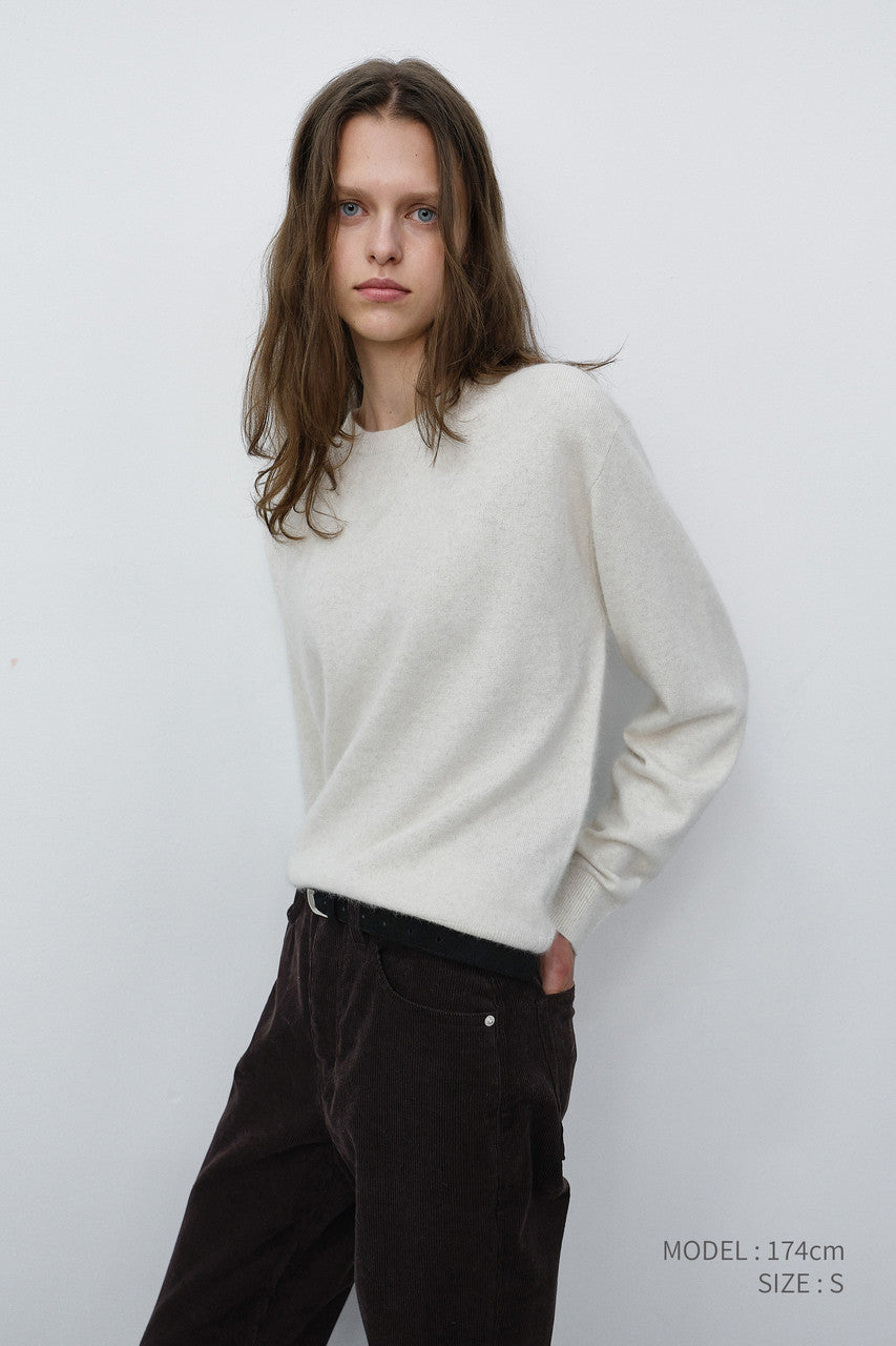 Dunst Unisex Essential Crewneck Sweater Melange Ivory