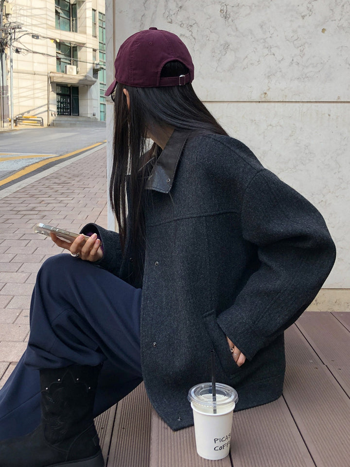 Raive Wool Blended High-neck Jacket
