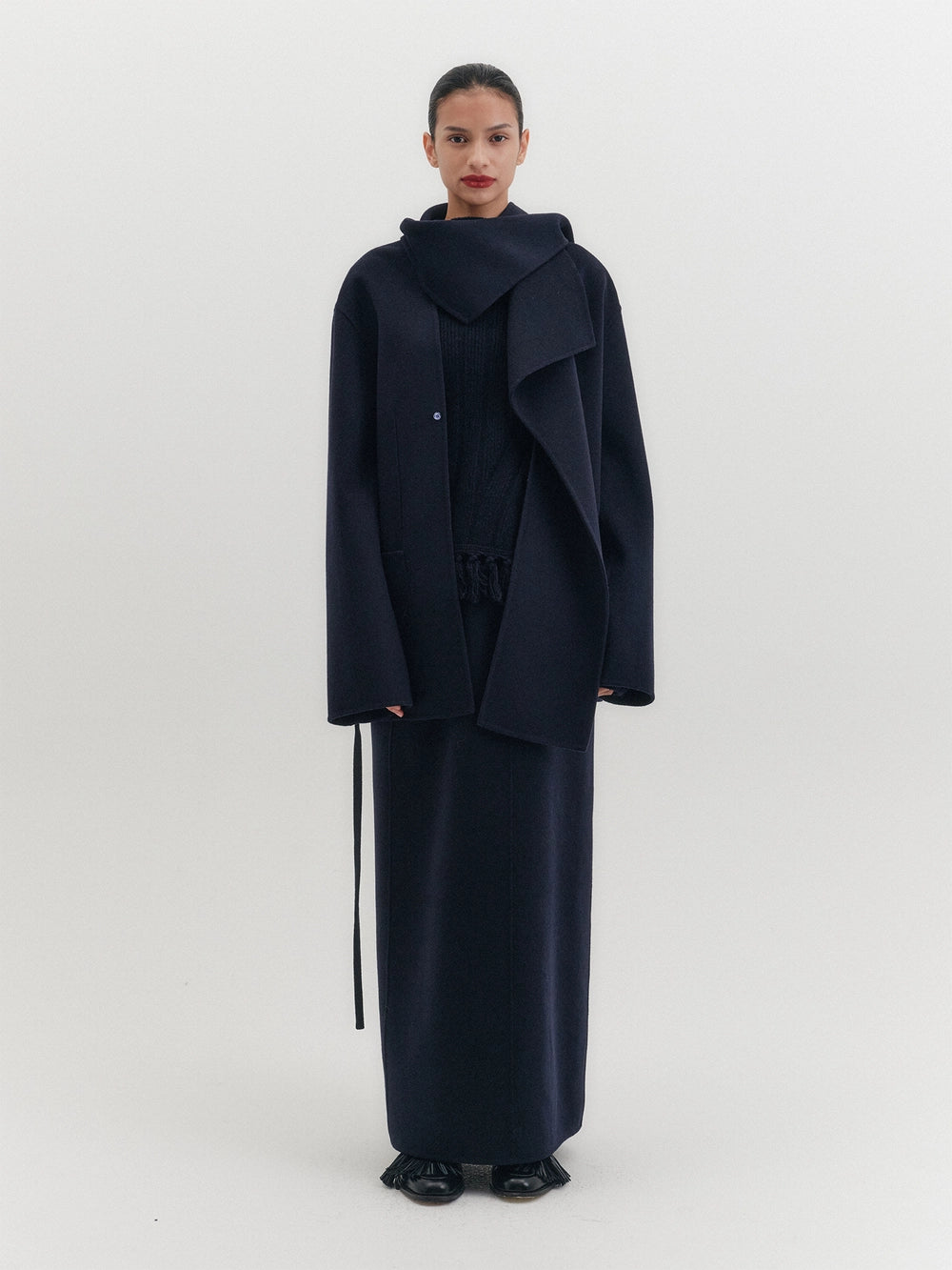 EENK Straight Classic Long Skirt - Navy