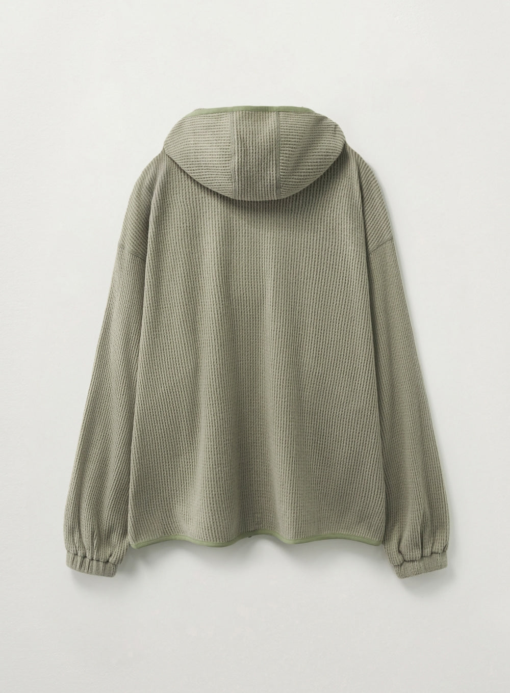 [satur] Light Weight Fleece Hood Zip-up - Sage Green