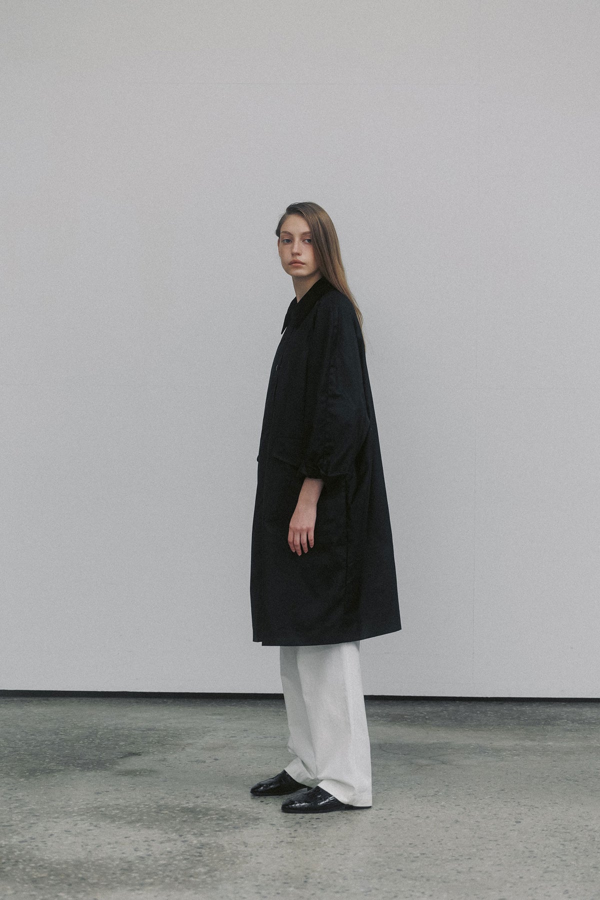 Nothing Written Waxed cotton hooded trench (Black)