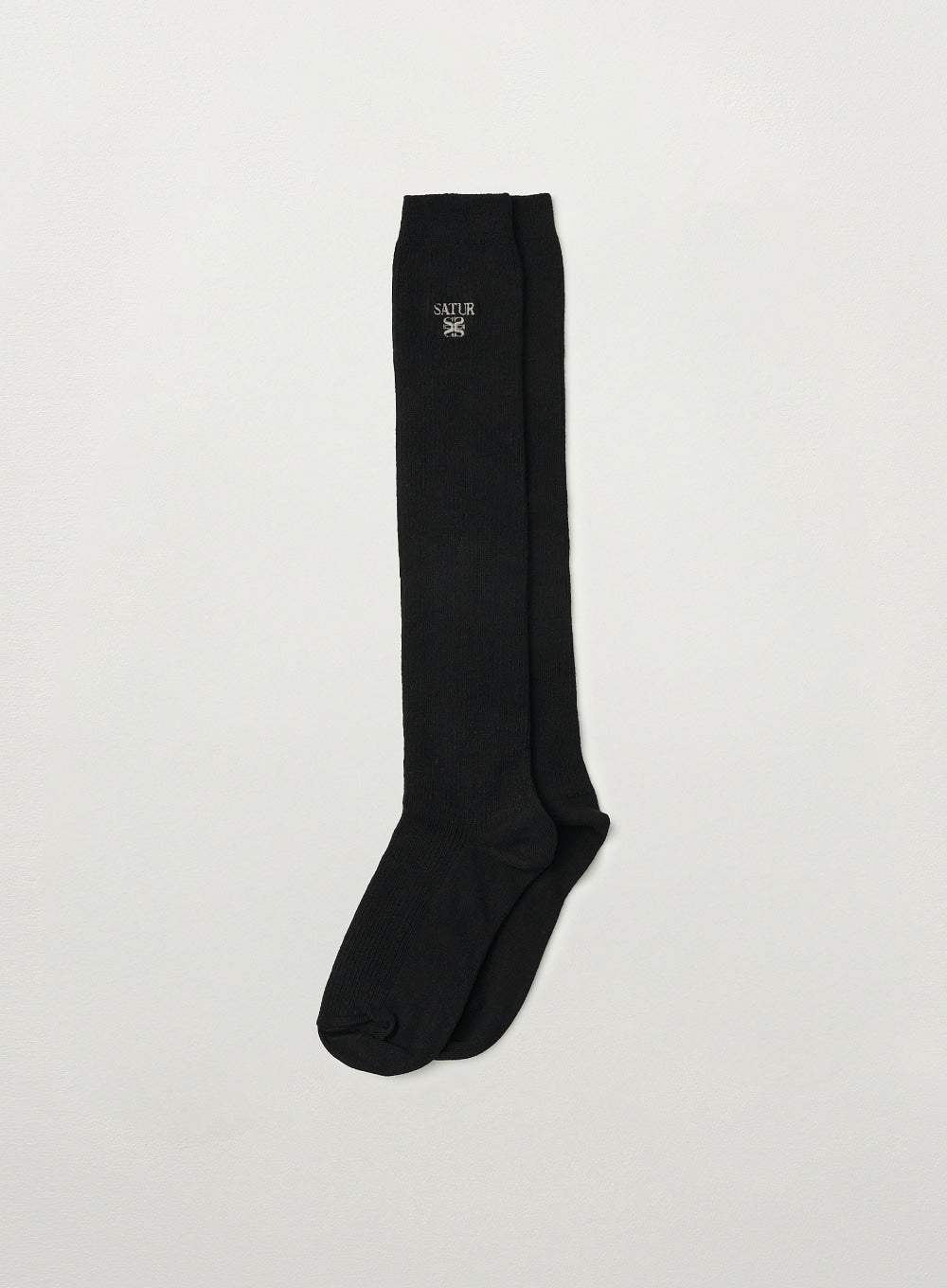 [satur] Apero Cotton Knee Socks - Black