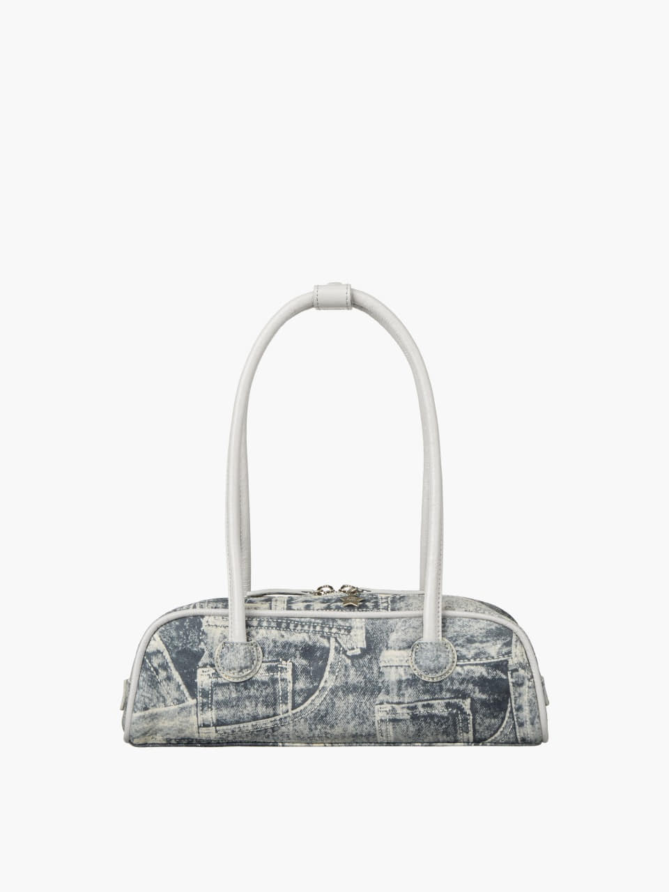 Margesherwood Soft Boston EW Mini Piping light grey printed suede+crinkle