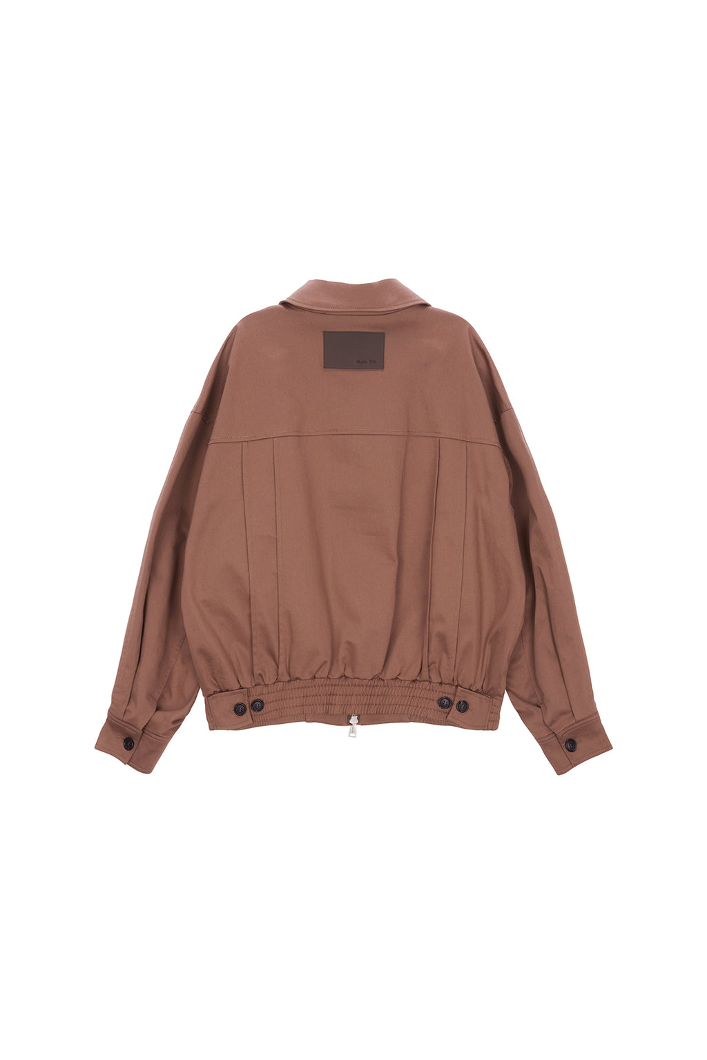 [matinkim] COTTON BLEND COLLAR RELAXED BOMBER JACKET IN BROWN