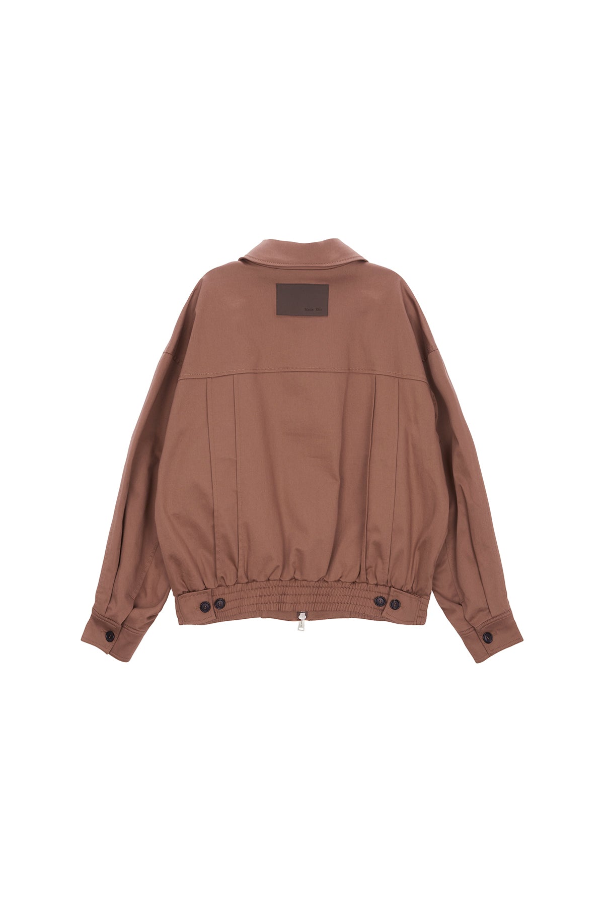 [matinkim] COTTON BLEND COLLAR RELAXED BOMBER JACKET IN BROWN