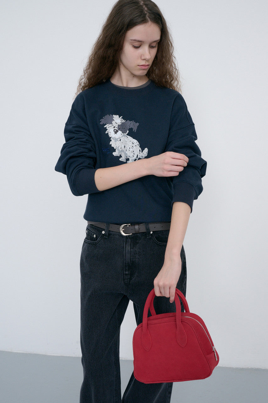 Dunst Suede Boston Tote Bag Red