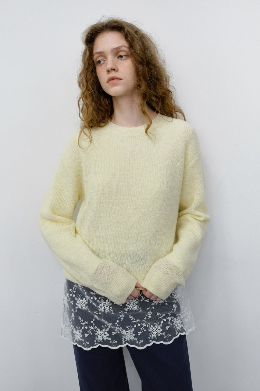 Dunst Unisex Hairly Sweater Lemon Butter