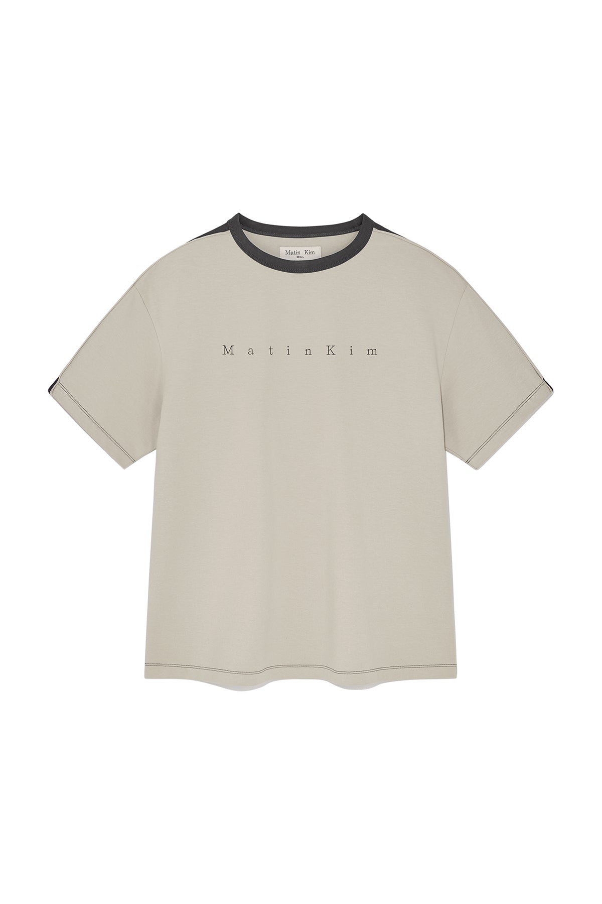 Matinkim Color Line Point Logo Top For Men IN Beige