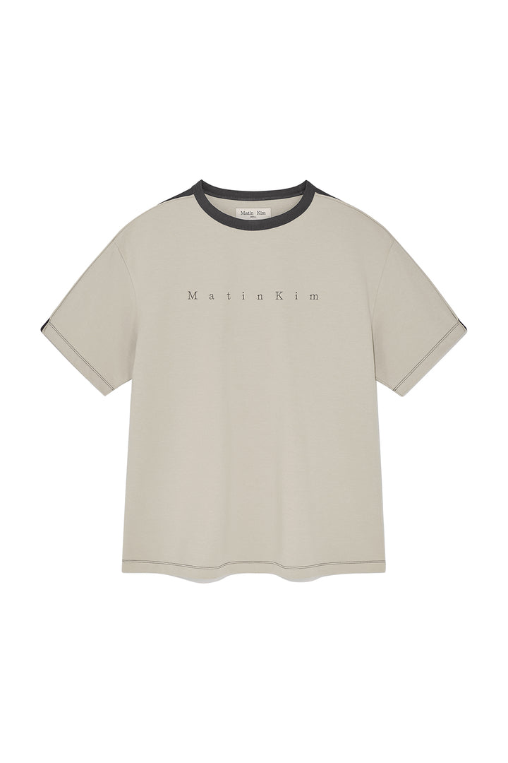 Matinkim Color Line Point Logo Top For Men IN Beige