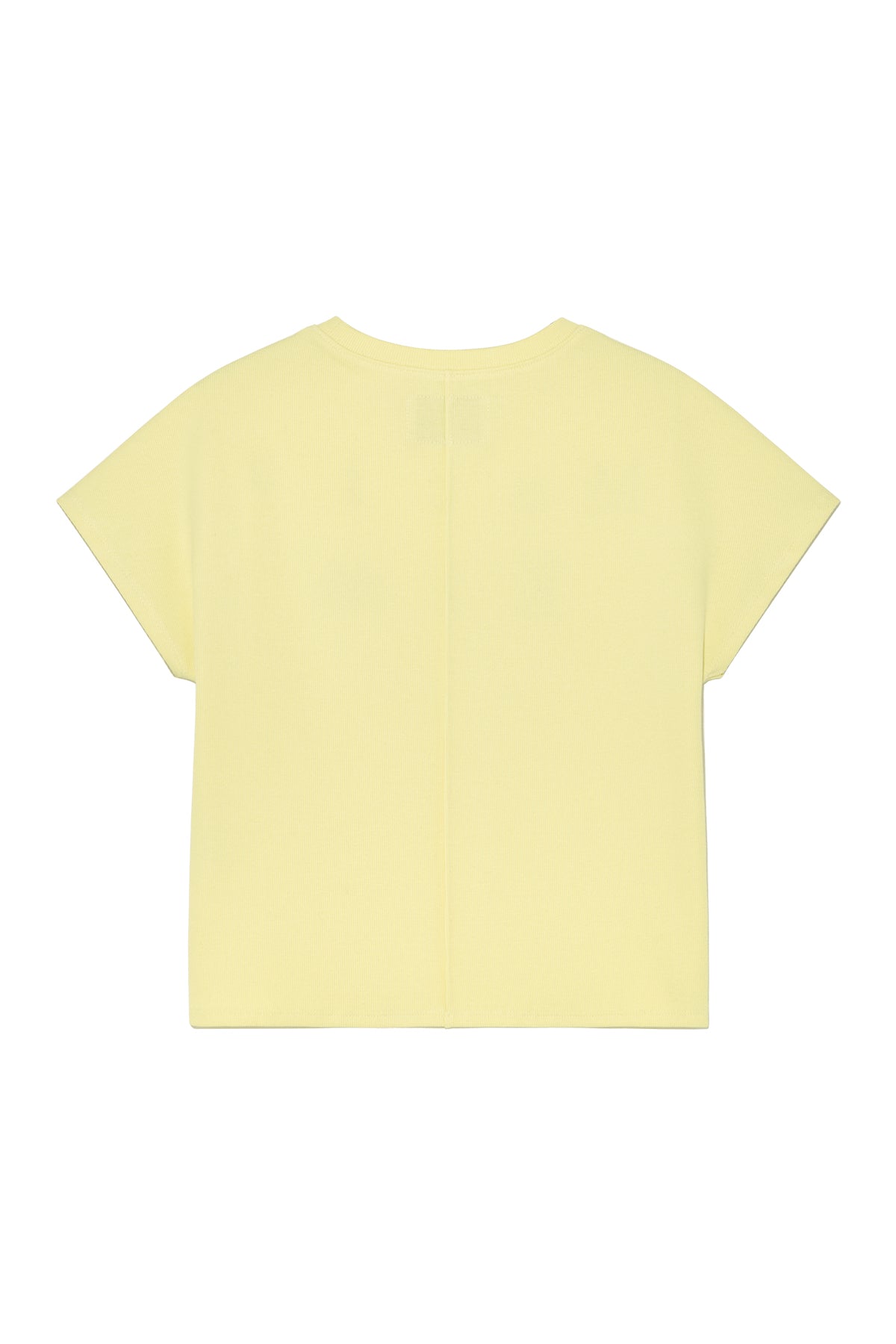 [matinkim] PINTUCK LAYERED SLIM CROP TOP IN LIGHT YELLOW