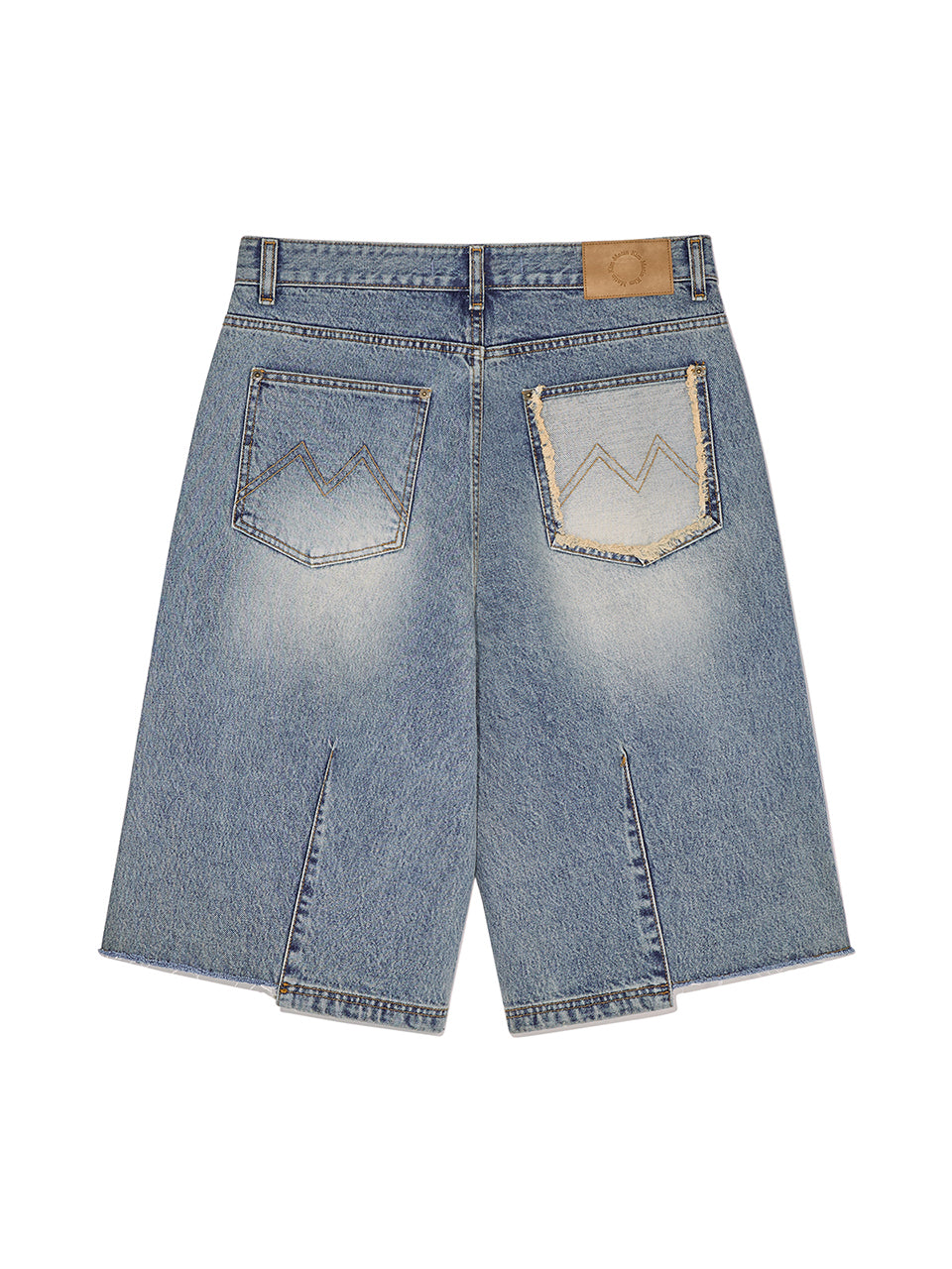 [matinkim] HEM POINT BERMUDA DENIM PANTS FOR MEN IN BLUE
