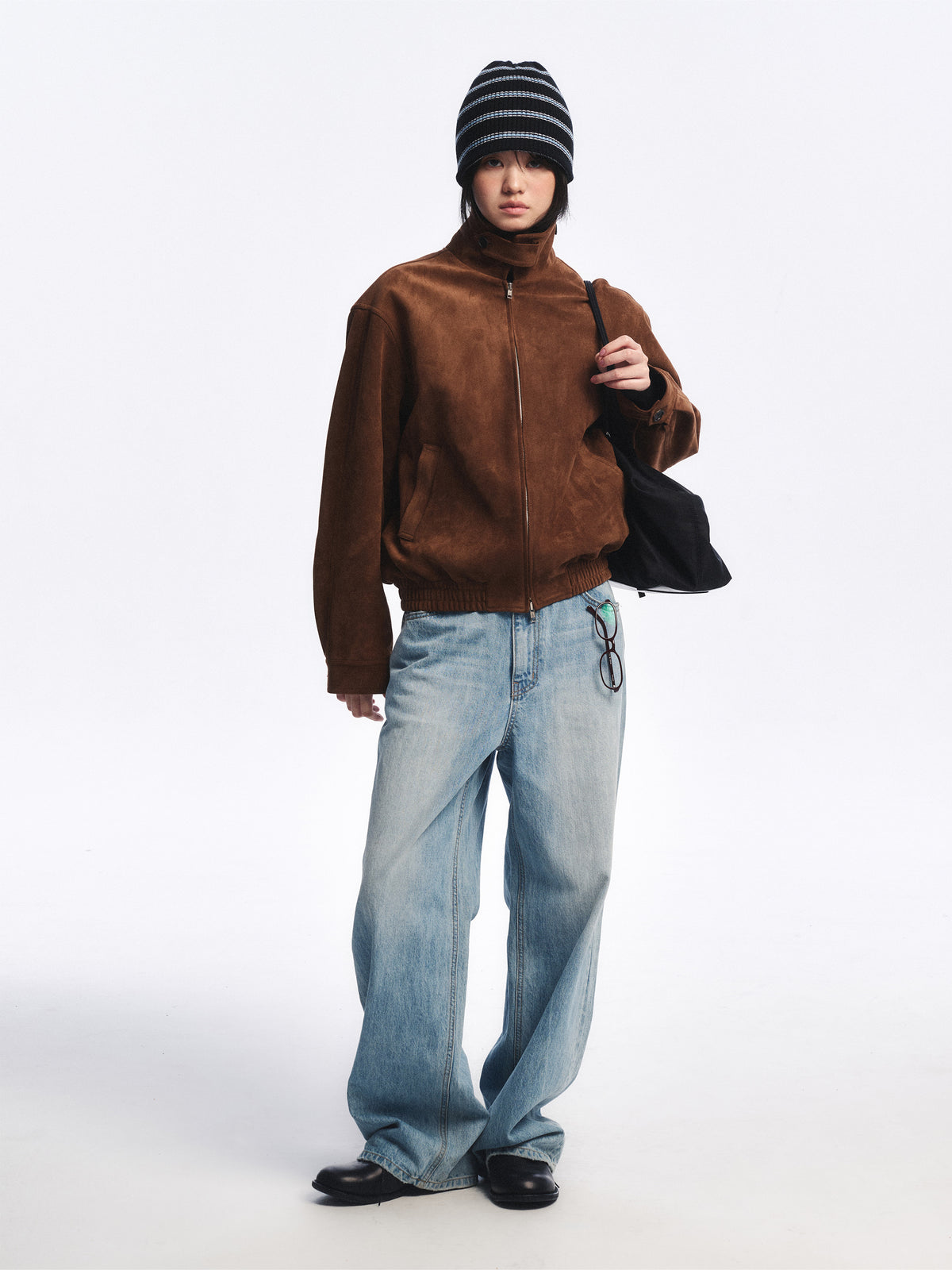 Low Classic Artificial Suede Zip-Up Blouson Camel - Low Classic